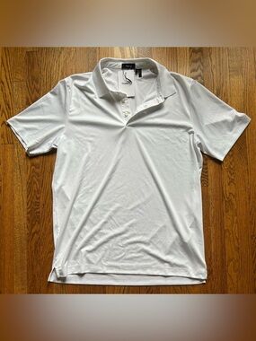 Theory Men's White Polo Shirt - Clean Knit Collar